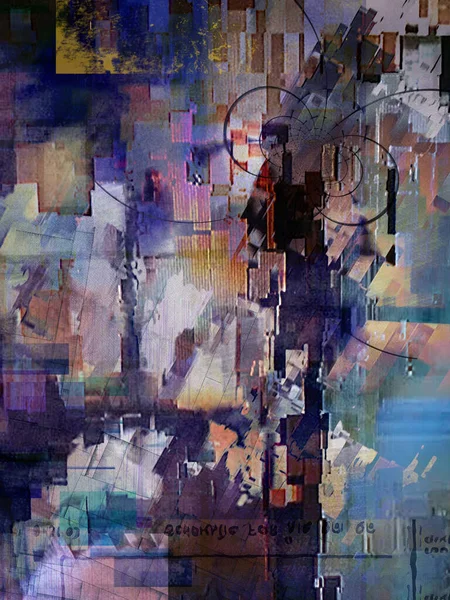 Digitale Abstrakte Kunst Glitch Effekt Rendering — Stockfoto