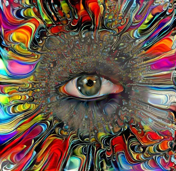 Человеческий Глаз Абстрактная Живопись Рендеринг — стоковое фото