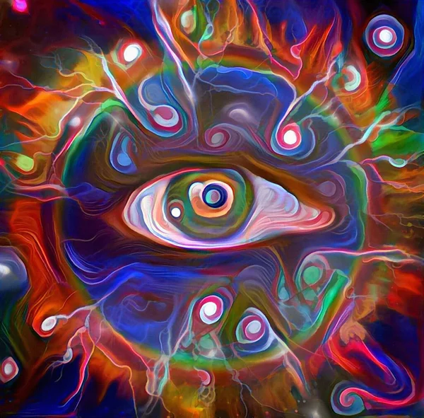 Ojo Humano Pintura Abstracta Renderizado — Foto de Stock