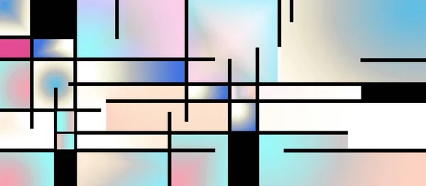 Fondo Geométrico Colorido Inspirado Mondrian Renderizado — Foto de Stock