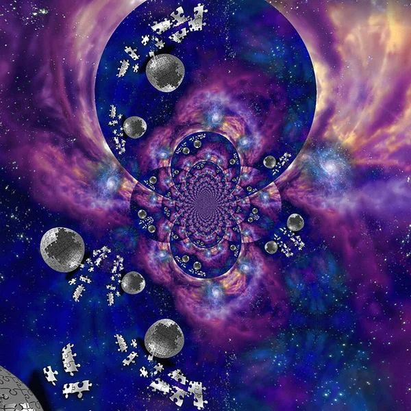 Puzzle Egg Fractal Space Rendering — Stock Photo, Image