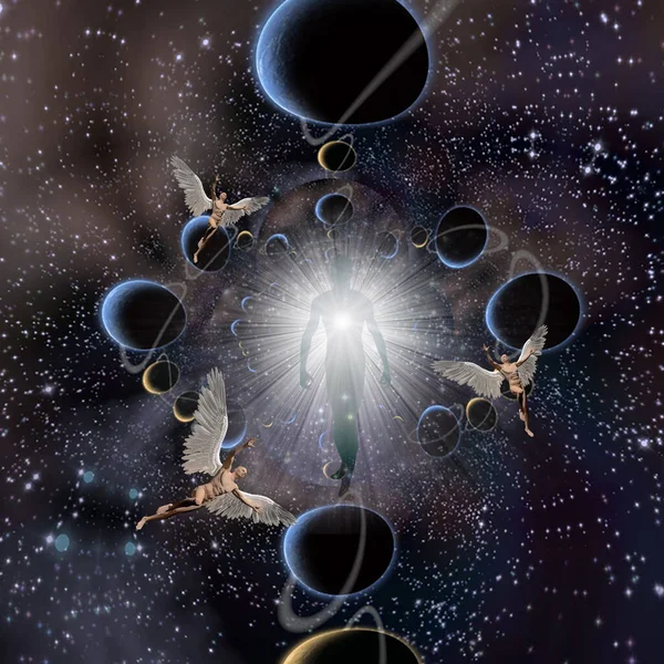 Soul Angels Space Rendering — Stock Photo, Image