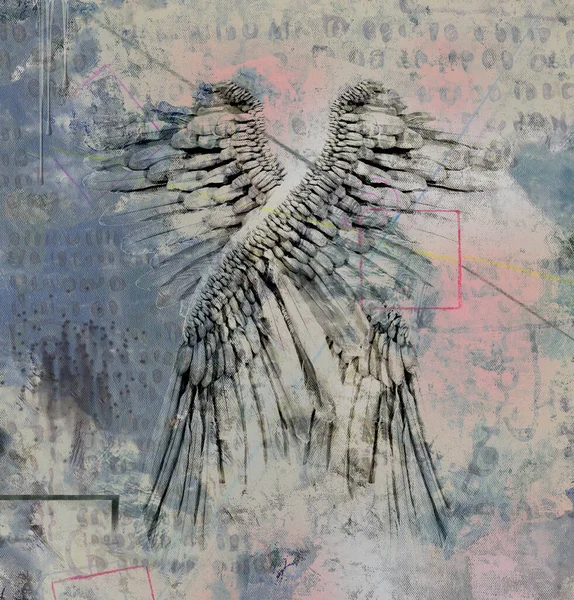 Arte Oscuro Moderno Angel Wings Renderizado —  Fotos de Stock