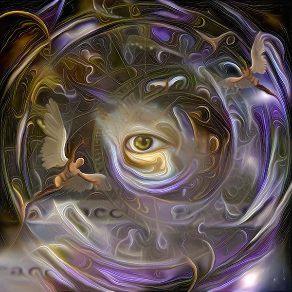 Mystické Oko Abstraktní Vykreslování — Stock fotografie