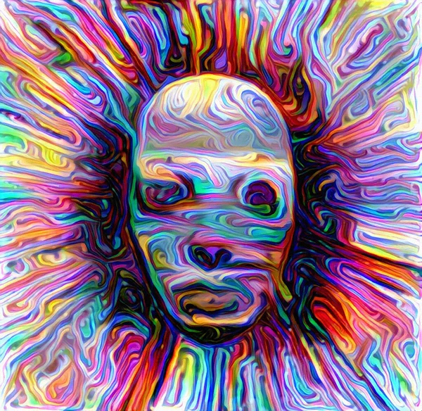 Mystic Mask Abstract Painting Rendering — Stock Photo, Image