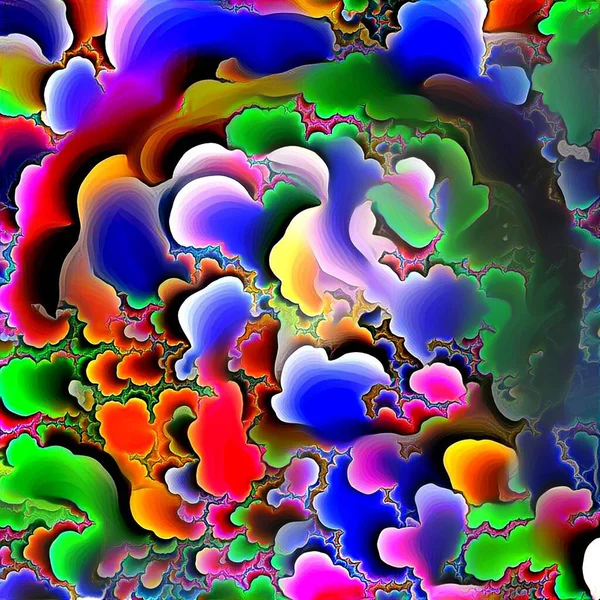 色彩斑斓的抽象画3D渲染 — 图库照片