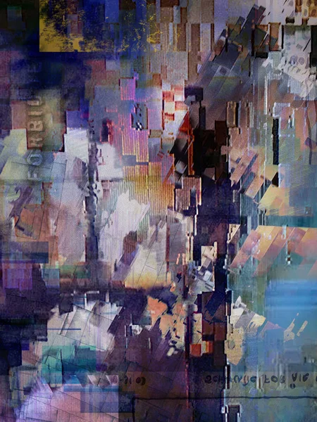 Digital Abstract Art Glitch Effect Rendering — Stock Photo, Image