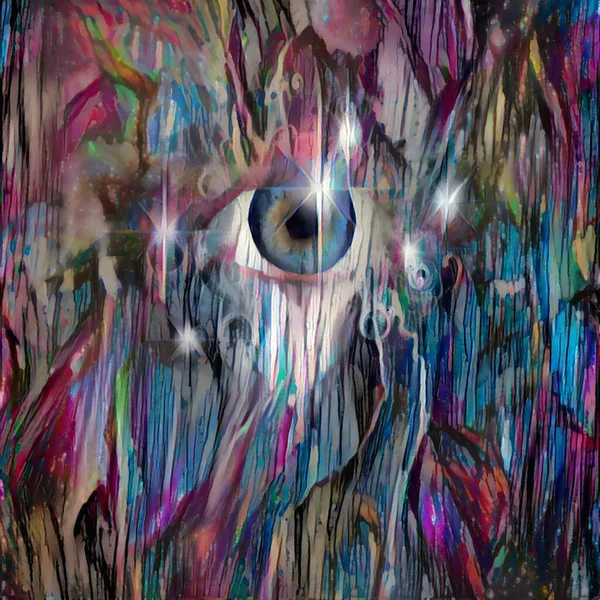 Todos Viendo Eye Pintura Abstracta Renderizado — Foto de Stock