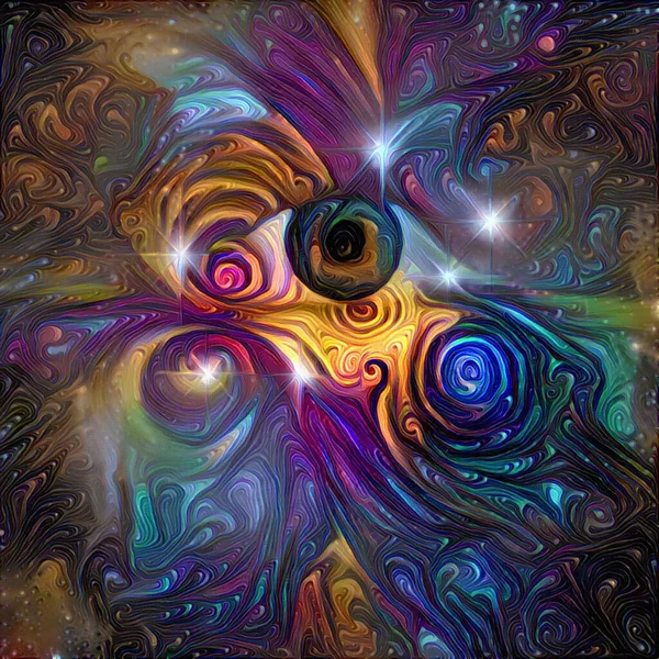 All Seeing Eye Abstract Painting Rendering — Stock Photo, Image