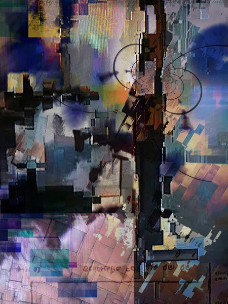 Digitale Abstrakte Kunst Glitch Effekt Rendering — Stockfoto