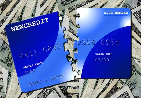 Dollar Bills Credit Cards Rendering — Stock Photo, Image