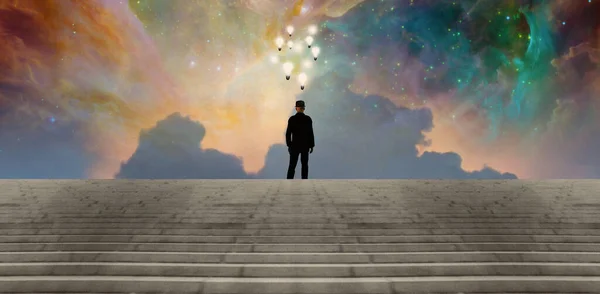 Man Unreal Vivid Universe Rendering — Stock Photo, Image