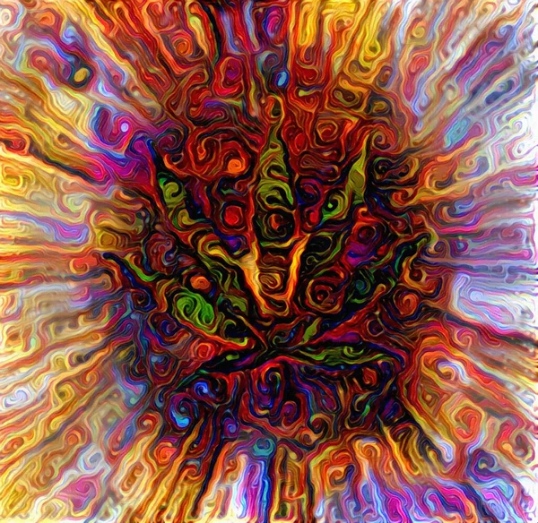 Marihuana Blatt Abstrakte Malerei — Stockfoto