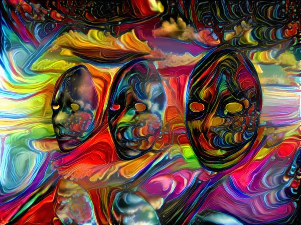 Mystic Faces Rendering — Stock Photo, Image