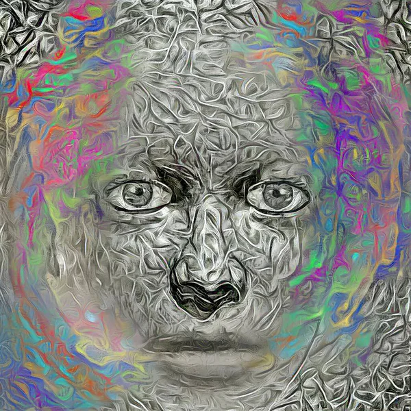 Abstract Menselijk Masker Weergave — Stockfoto