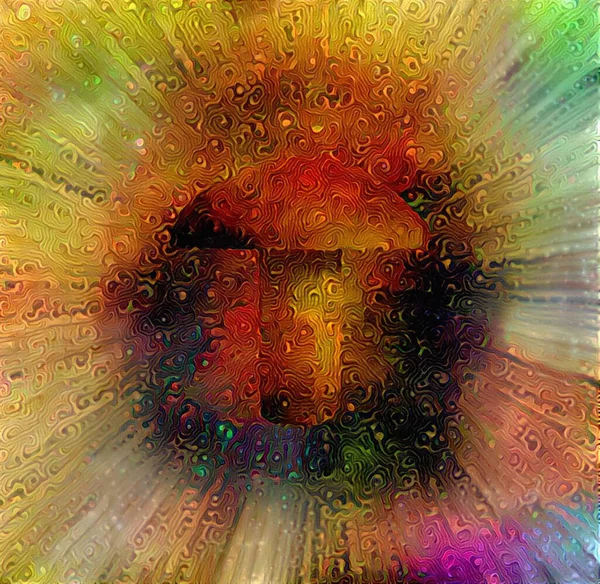 Grzyb Abstrakcyjny Kolorowy Obraz Renderowanie — Zdjęcie stockowe