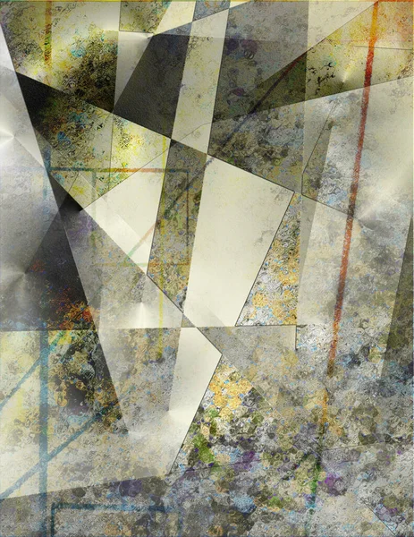 現代幾何学的抽象絵画 3Dレンダリング — ストック写真
