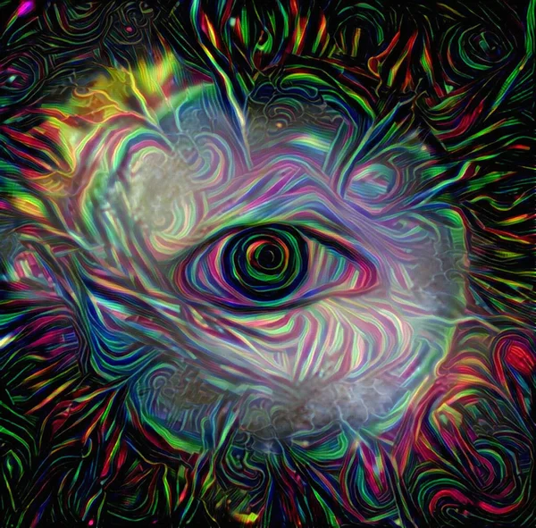 All Seeing Eye Abstract Painting Rendering — Stock Photo, Image