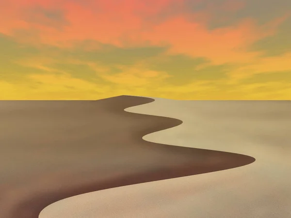 シュールな芸術 夢の砂漠だ 3Dレンダリング — ストック写真