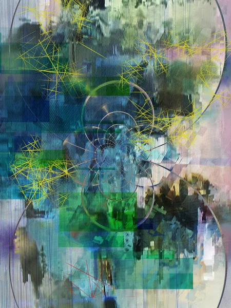 Digitale Abstracte Kunst Glitch Effect Weergave — Stockfoto