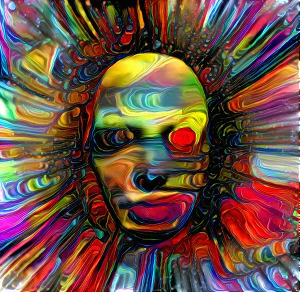 Mystic Mask Abstract Painting Rendering — Stock Photo, Image