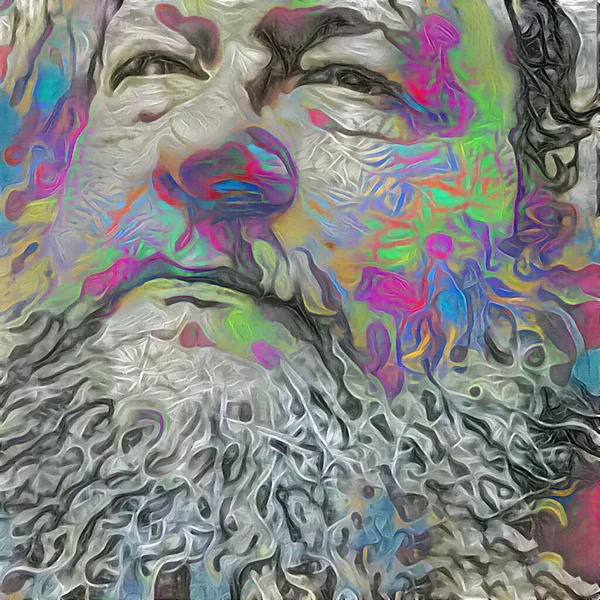 男は抽象的な顔 3Dレンダリング — ストック写真
