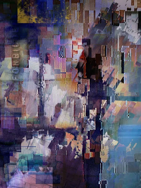 Digitale Abstrakte Kunst Glitch Effekt Rendering — Stockfoto