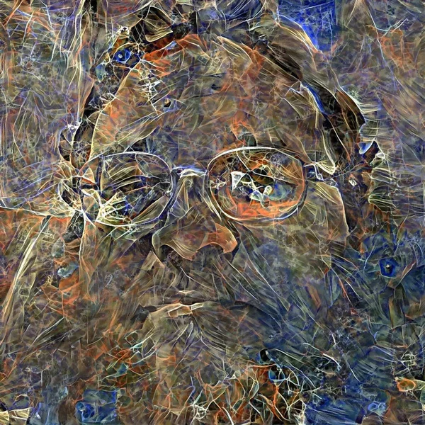 Abstraktní Malba Muž Vousatým Portrétem Vykreslování — Stock fotografie