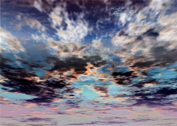 Surreal Clouds Sky Rendering — Stock Photo, Image