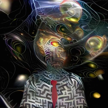 Soyut sanat. Dijital resim. 3B görüntüleme