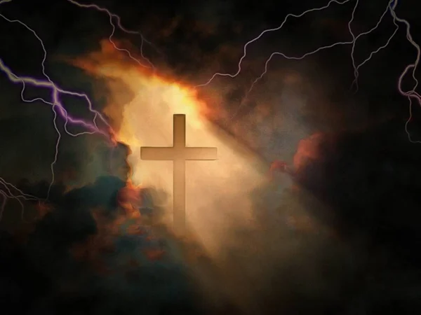 基督教十字画 3D渲染 — 图库照片