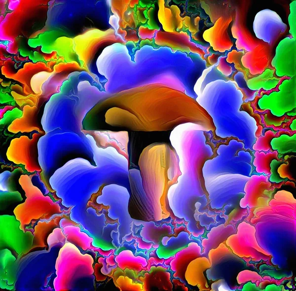 Abstract mushroom art. 3D rendering