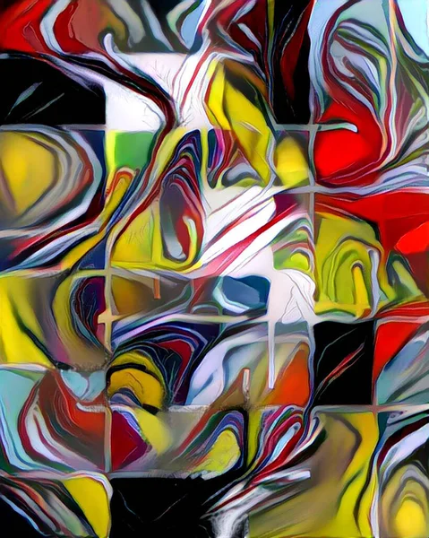 Pintura Abstracta Colorida Renderizado — Foto de Stock
