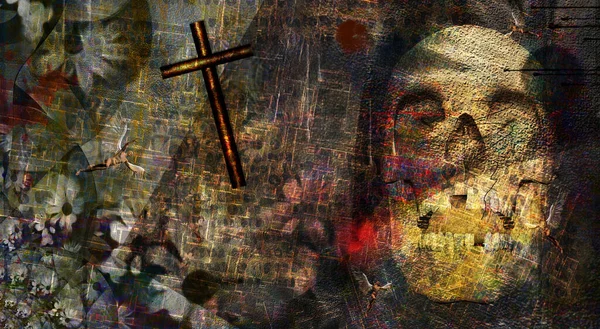 Arte Grunge Espiritual Renderizado — Foto de Stock