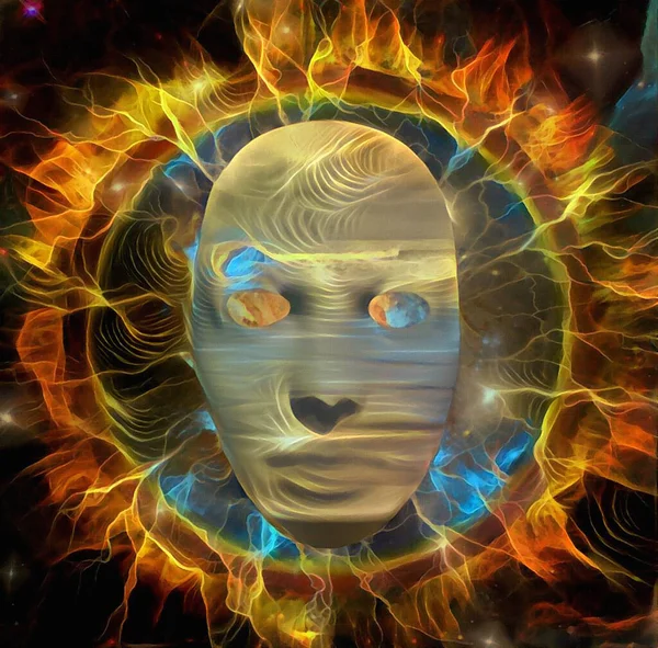 Mystic Mask Abstract Painting Rendering — Stock Photo, Image