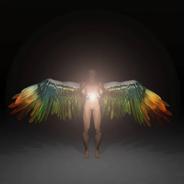 Engelenwezen Heeft Goddelijk Licht Weergave — Stockfoto