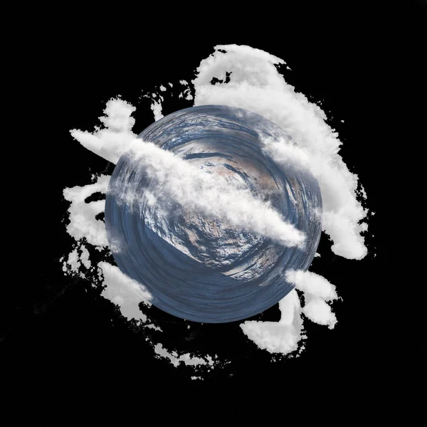 Planeet Met Wolken Atmosfeer Weergave — Stockfoto