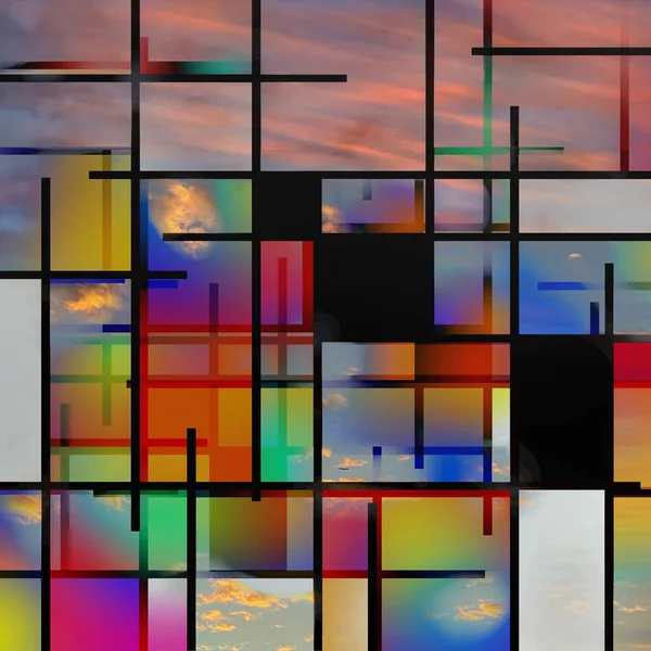 New Mondrian Modern Abstract Art — Stock Photo, Image