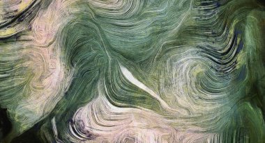 Renk hareketlerinin akışkan çizgileri. Yeşilin tonları. Fırça darbeleri.