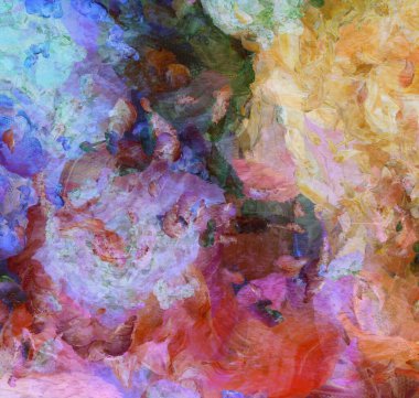 Renkli soyut resim. Tuval. 3B görüntüleme