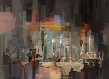 New York soyut arka planda.