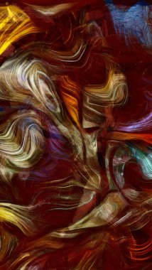 Renk hareketlerinin akışkan çizgileri. Koyu kırmızı. 3B görüntüleme.