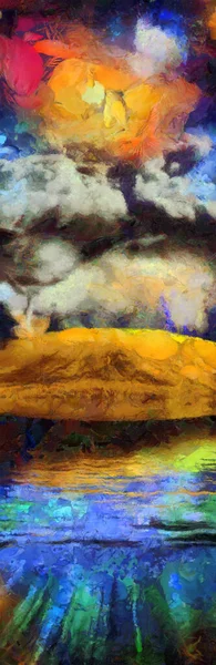 Abstract Landscape Modern Digital Painting — Stok Foto