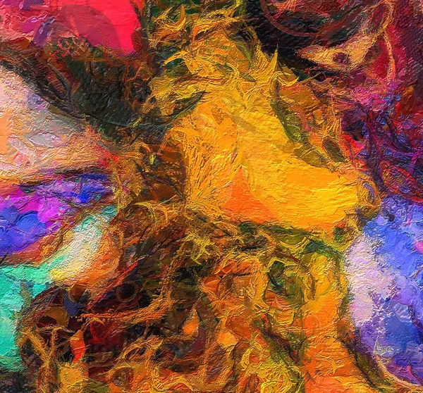 Барвистий Абстрактний Живопис Полотно — стокове фото