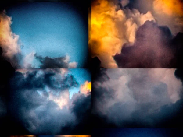 Πολύχρωμα Σύννεφα Επικαλυπτόμενα Ορθογώνια Στρώματα — Φωτογραφία Αρχείου