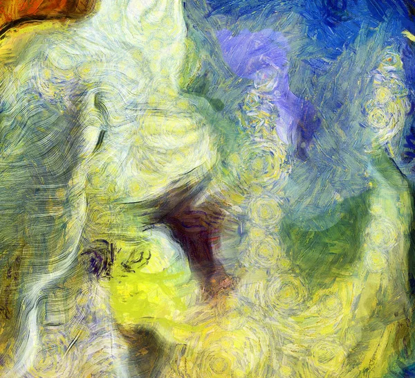Pintura Abstrata Rodopiando Pinceladas Vincent Van Gogh Inspirado — Fotografia de Stock