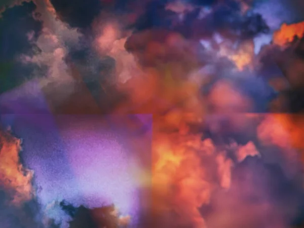 Цветные Облака Перекрывающимися Прямоугольными Слоями — стоковое фото