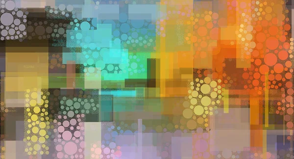 Kleurrijke Abstracte Geometrische Schilderkunst Weergave — Stockfoto