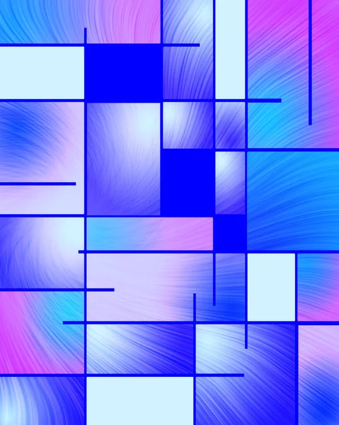 Abstract Patroon Mondriaan Stijl Weergave — Stockfoto