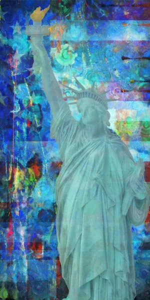 America Nyc Con Estatua Libertad — Foto de Stock